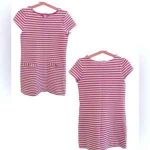 Lilly Pulitzer girls dress little Layton ottoman-stripe shift dress pink size M